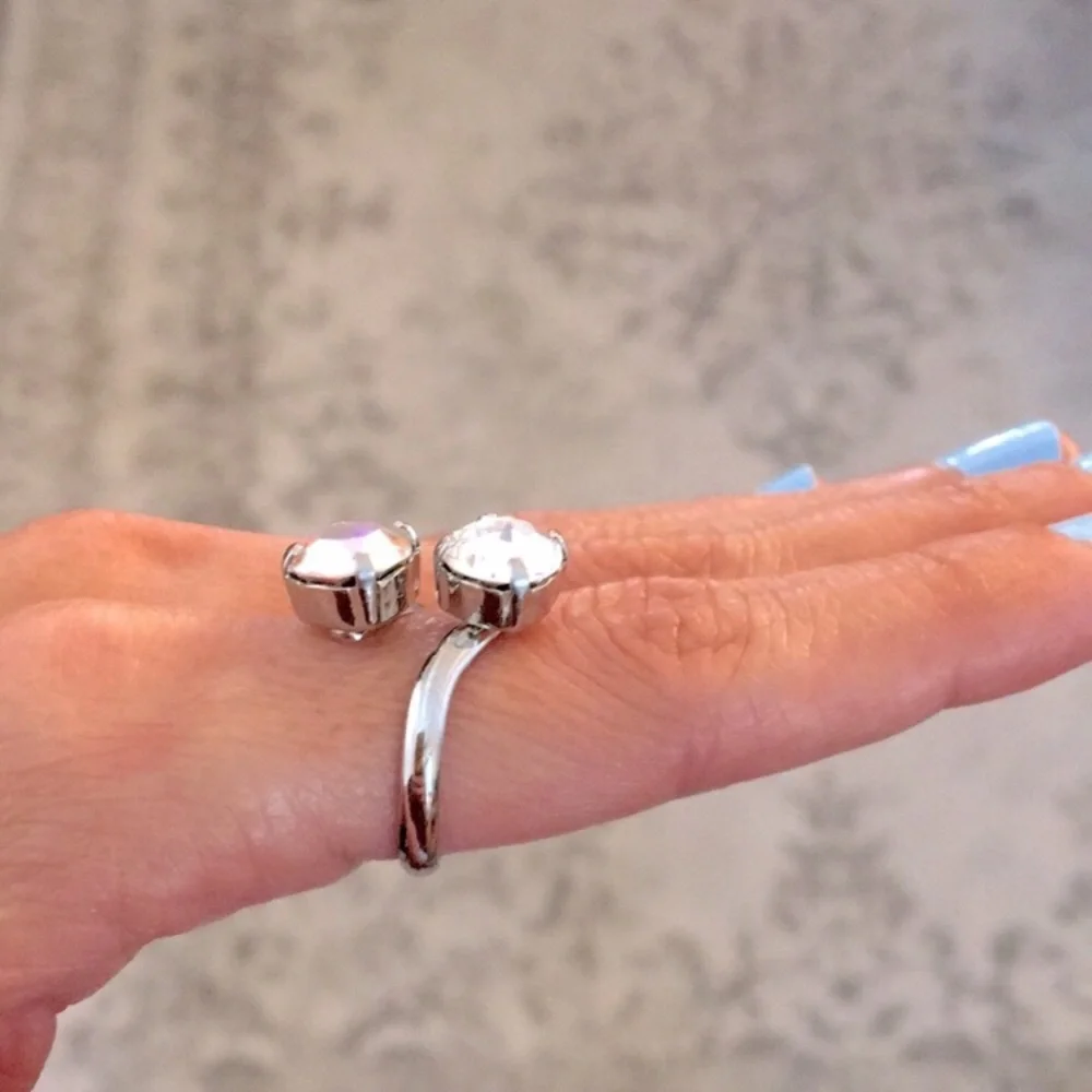 Aurora Borealis + Clear Crystal Ring